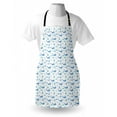 thumbnail image 4 of Whale Apron, Marine Life Illustration Ships Clouds and Wind Happiness, Unisex Kitchen Bib with Adjustable Neck for Cooking Gardening, Adult Size, Pale Grey White and Blue, by Ambesonne, 4 of 4