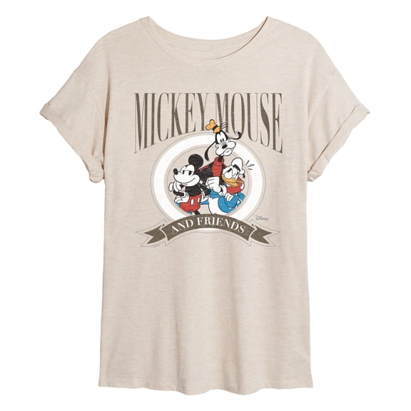 Disney - Mickey And Pals Crest - Women's Oversized Graphic T-Shirt