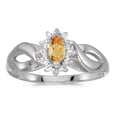 thumbnail image 1 of 14k White Gold Marquise Citrine And Diamond Ring, 1 of 2