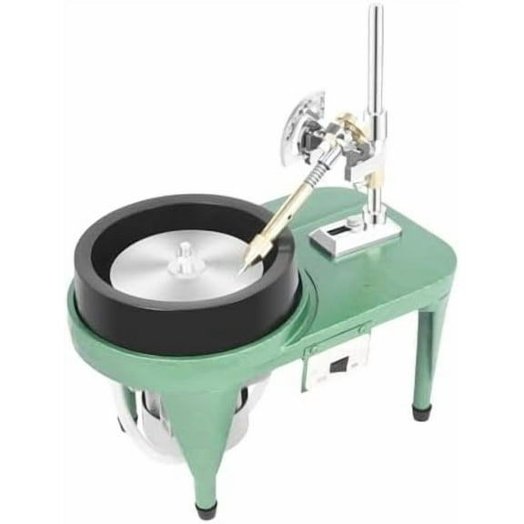 Gem Faceting Machine, 180W Jade Polisher, Rock Polisher Flat Grinder Jewel Angle Polisher for Cutting Carving Drilling Grinding Polishing and Cleaning, Adjustable Scales Angles and Height