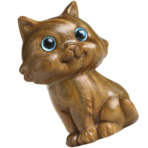 OULII 1Pcs Kitten Desktop Standing Decoration Verawood Decor Cat Friends