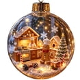 thumbnail image 2 of Clear Acrylic Christmas Snow Globe Ornament, 2D House Scene Ball Pendant for Holiday Tree Decor., 2 of 6