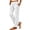 White, variant on Womens Soft Lounge Casual Pants Split Hem Elastic Waist Pocket Straight Leg Trousers Daily Wear
