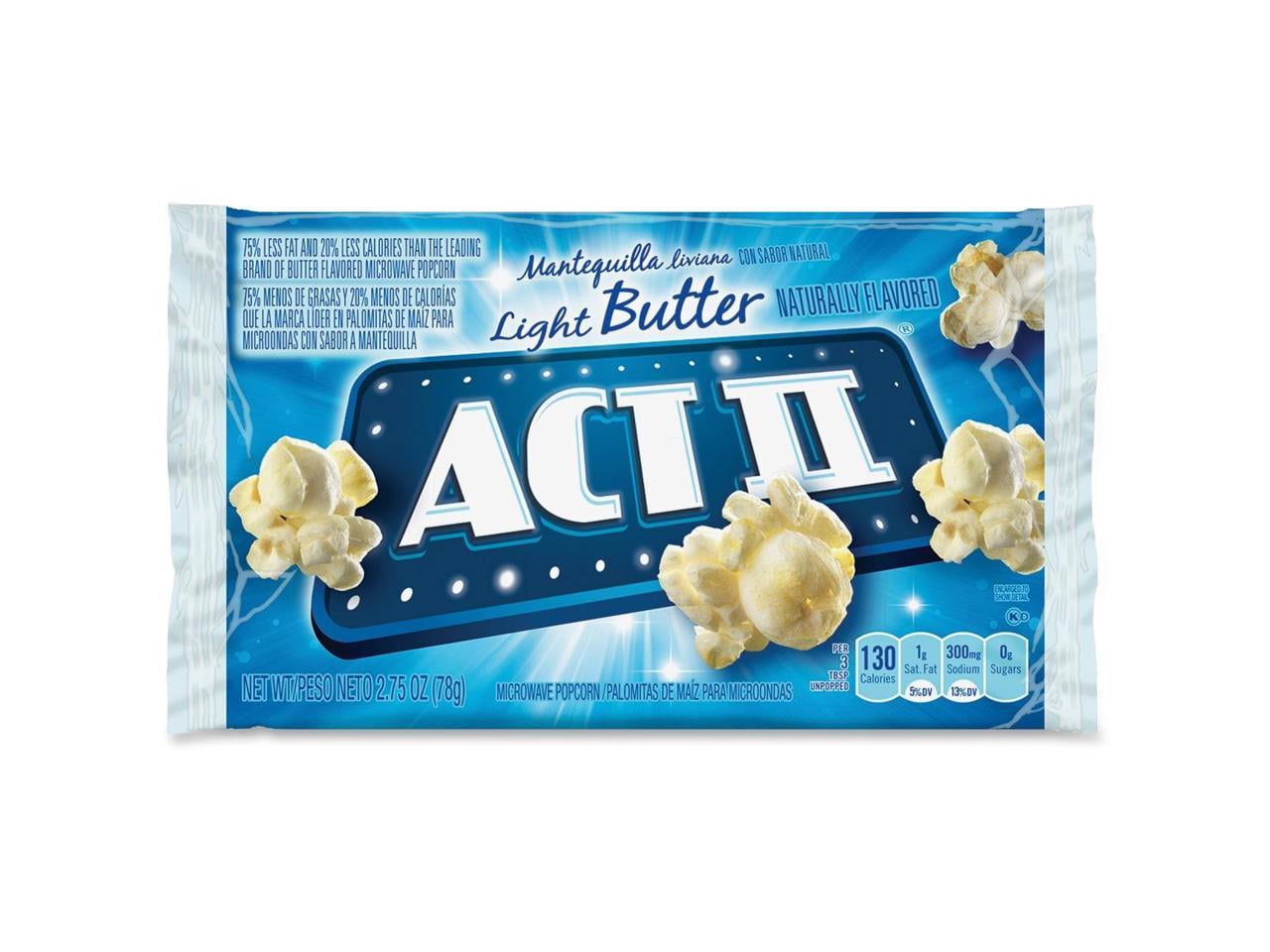 Act II® Microwave Popcorn, Light Butter, 2.75 Oz Bag, 36/carton