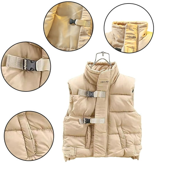 Esaierr Toddler Baby Warm Puffer Vest Outerwear for Kids Boys Girls Sleeveless Vest Baby Winter Vest for 1-9Y