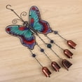 thumbnail image 2 of Campanas de Viento Pintadas de Vidrio y Hierro con Mariposa Grande, Campana de Tubo de Metal, Adornos Artesanales, Color Verde, 2 of 5