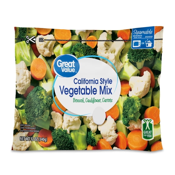 Great Value Frozen California Style Vegetable Mix, 12 oz (Frozen)