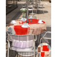 thumbnail image 5 of nqOlkjepod Red Ombre Outdoor Tablecloth with Umbrella Hole & Zipper, Farmhouse Contemporary Abstract Checked Round Table Cover 60 Inch, Dining Waterproof Table Cloth Protector for Patio/Party/Picnic, 5 of 7