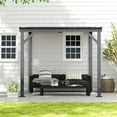 thumbnail image 3 of 8'x 8' Lean to Gazebo with Upgraded Drainage System, Wall Mounted Gazebo Hardtop Galvanized Steel Sloping Roof for Patio Deck Backyard Lawn Party(Gray), 3 of 9
