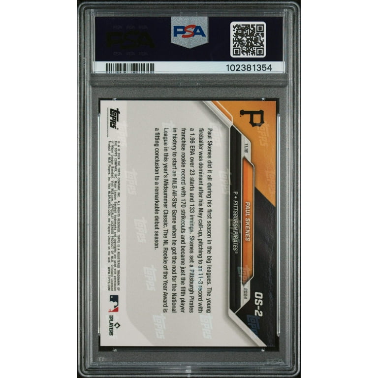 2024 Baseball Cards Paul Skenes 2024 Topps Now Paul Skenes Rookie Card #OS2  - PSA 10 Gem Mint Graded Baseball Card Psa 10 Baseball Cards