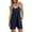 Navy, variant on Htigea Women's Casual Rompers Summer Sleeveless Jumpsuits Loose Spaghetti Strap Shorts Overalls Trendy Outfits With Pockets Light Blue,L