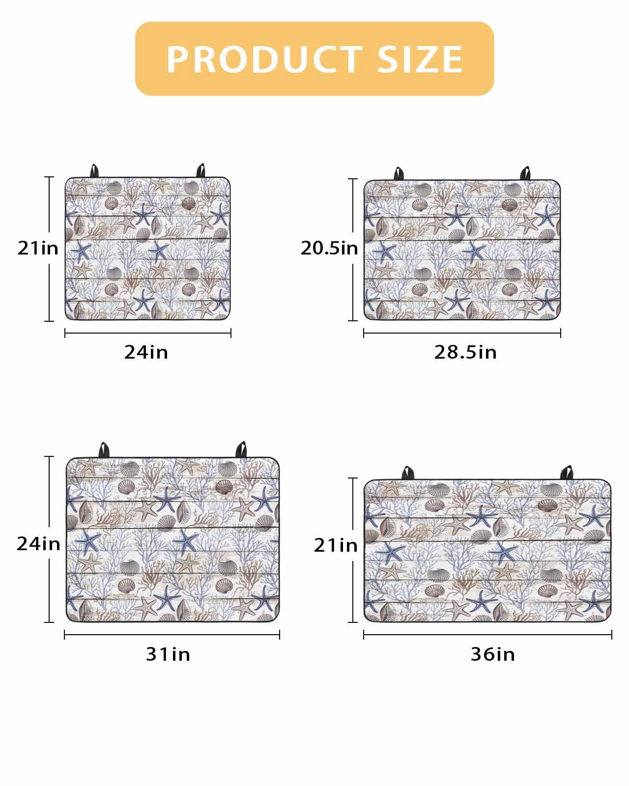 nqOlkjepod Large Induction Cooktop Protector Mat 36"x21", Blue Coastal Stove Top Covers for Electric Stove, Starfish Shell Coral Ocean Wooden Stove Burner Cover Mats, Glass Top Stove Cover