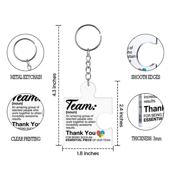Teacher Gifts for Women - 6PCS Teacher Keychain Teacher Appreciation Gifts, Thank You Gifts for Teachers, Birthday Valentine's Day Christmas Gifts for Teachers -LAILLSH Back to Sch00l