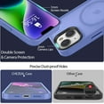 thumbnail image 6 of Magnetic for iPhone 14 Case & iPhone 13 Case [Compatible with Magsafe & Military-Grade Protection] Slim Protective Translucent Matte iPhone 14 / iPhone 13 Phone Case 6.1 inch, Blue, 6 of 14