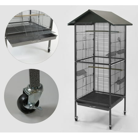 新しいコレクション Large Product Pet Homey Bird Hammertone Black Cage, スケートボード
