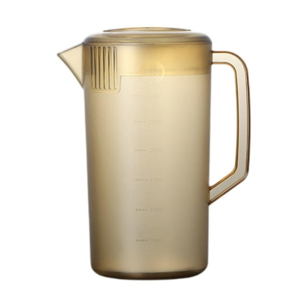 Jarra con Escala Jarra para Bebidas Versátil con Tapa y Asa Jarra para Refrigerador Jugo 3500 ml Marrón