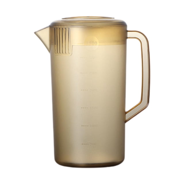 Jarra con Escala Jarra para Bebidas Versátil con Tapa y Asa Jarra para Refrigerador Jugo 3500 ml Marrón