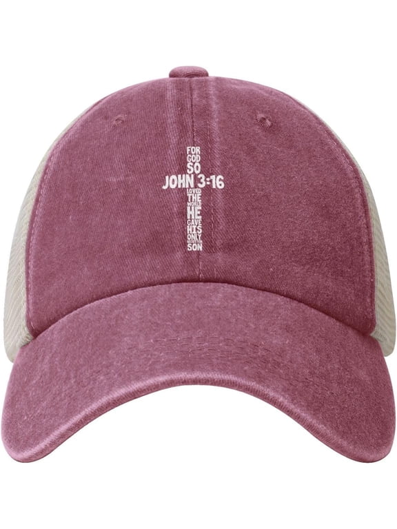 for God So Loved The World John 316 Christian Cowboy Hat Men Vintage Mesh Baseball Cap Women Trucker Hat Black
