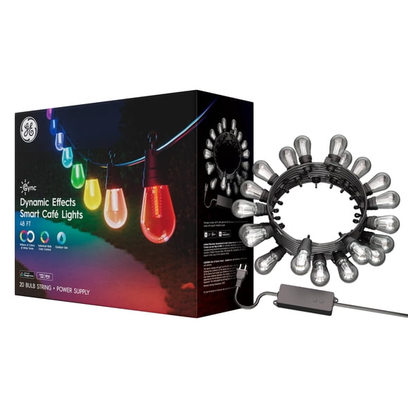 Luces inteligentes para patio tipo guirnalda Cync de 14,5 m, cambio de color