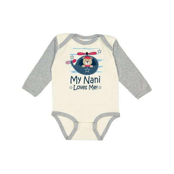 Inktastic My Nani Loves Me Grandson Bear Boys Long Sleeve Baby Bodysuit
