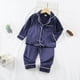 thumbnail image 2 of Odeerbi 1-5 Años Niños Niñas Pijama de Satén Con Solapa Entallada Camisa de Manga Larga Conjunto Suave Seda Ropa de Dormir Seda Conjuntos de Pijamas de Dos Piezas, 2 of 4