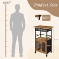 thumbnail image 4 of Carrito de café Hencawima de 3 niveles con ruedas, 2 puertas y cajón extraíble, 4 of 9
