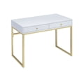thumbnail image 1 of ACME Coleen Desk in White & Brass, 1 of 2