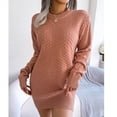 thumbnail image 4 of Pullover Bodycon Knit Dress, Women Sweater Dress Round Neck Skin Friendly Elegant For Winter For Daily, 4 of 6
