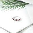 thumbnail image 4 of Gem Stone King 925 Sterling Silver Round Garnet and Moissanite Anniversary Ring for Women (1.28 Cttw, Gemstone Birthstone, Available in Size 5, 6, 7, 8, 9), 4 of 4