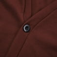 thumbnail image 2 of Bcfgryg Men's Autumn And Winter Solid Color Button Casual Loose Knit Cardigan Men's Lightweight Jacket Red XXL, 2 of 5