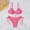 A_ Hot Pink, variant on Textured Halter Triangle Bikini with Bead Accents and Tie Side High Cut Bottom Two Piece Swimsuit Yellow S