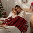 thumbnail image 4 of Red Plaid Christmas Flannel Blanket for Bed,Travel and Camping, Xmas Poinsettia Balls Botanical Birds Super Soft Cozy Blanket for All Seasons 60"x80", 4 of 9