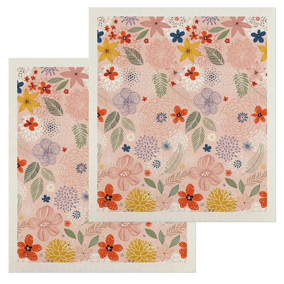 Briarwood Lane Colorful Flowers Swedish Dishcloth (2-pack)