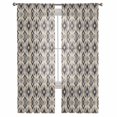 thumbnail image 2 of Southwestern, Semi Sheer Curtains 84 Inch Length 2 Panels Set, Abstract Tribal Native Geometric Grey Sheer Kitchen Curtain Privacy Voile Window Curtain for Living Room Bedroom Rod Pocket Drapes, 2 of 7
