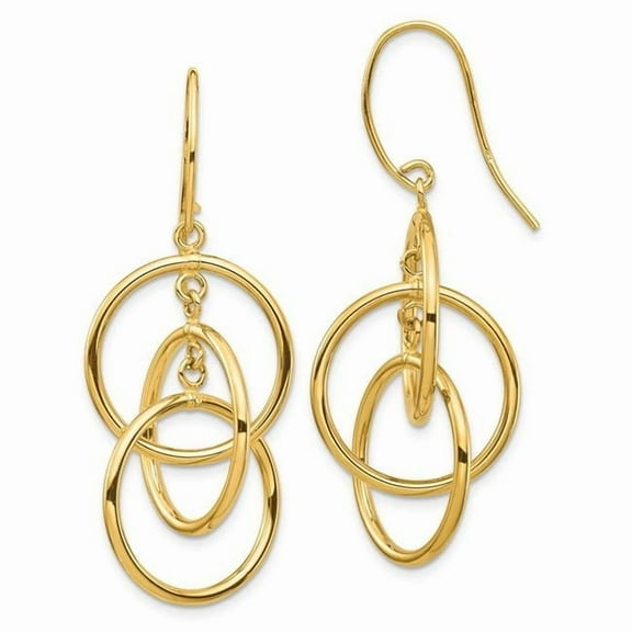 Primal Gold 14 Karat Yellow Gold Circles Dangle Earrings