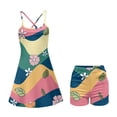 thumbnail image 5 of Yuyamidu Hippie Floral Womens Tennis Dress Summer Golf Dress with Built in Shorts Colorful Flowers Sleeveless Workout Athletic Dresses with Pocket Size XL, 5 of 7
