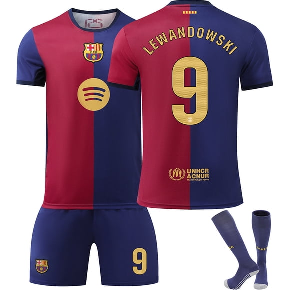 2425 Barcelona Home Jersey No. 9 Lewandowski 19 Yamal 8 Pedri 10 Messi Adult Children Copy Player Name Jersey_h
