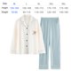 thumbnail image 2 of Pijamas de mujer de primavera y otoño de algodón de manga larga cárdigan fino de verano traje de hogar de algodón, 2 of 5