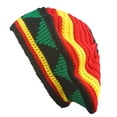 thumbnail image 2 of Winter Unisex Thick Fluffy Sleeve Cap Knitted Hat Multicolor Stripe Rainbow Hat, 2 of 8