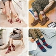 thumbnail image 2 of Monebena 1 Box of 5 Pairs Christmas Socks for Womens Cotton Fuzzy Socks Winter Warm  Floor Socks Christmas Stocking and New Year Gift for Girls M01, 2 of 5