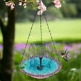 thumbnail image 3 of Rewenti Bloom Outdoor Garden Floating Hanging Solar Bird Feeder Birdbath Fountain Water Feature, 3 of 4