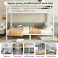 thumbnail image 7 of Miniyam Queen over Queen Metal Bunk Bed with Guardrail & Dual Ladders,Black, 7 of 7