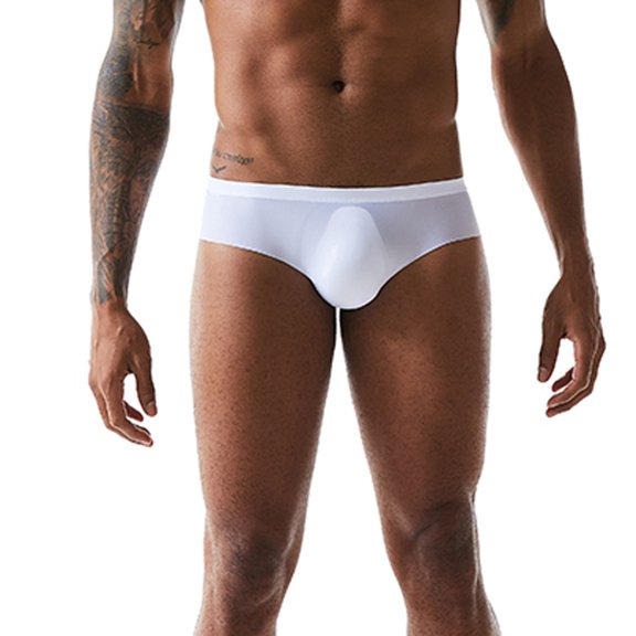 Labakihah Mens Underwear Men's Pure Color Soft Briefs Underpants Knickers Shorts Underwear Underwear White