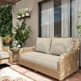 thumbnail image 5 of Pakunoda Outdoor Loveseat Cushion Set 46 x 26 Inch, Water Repellent, Fade Resistant, Patio Loveseat Replacement Cushions for Couch Bench and Swing, Cream, 5 of 6