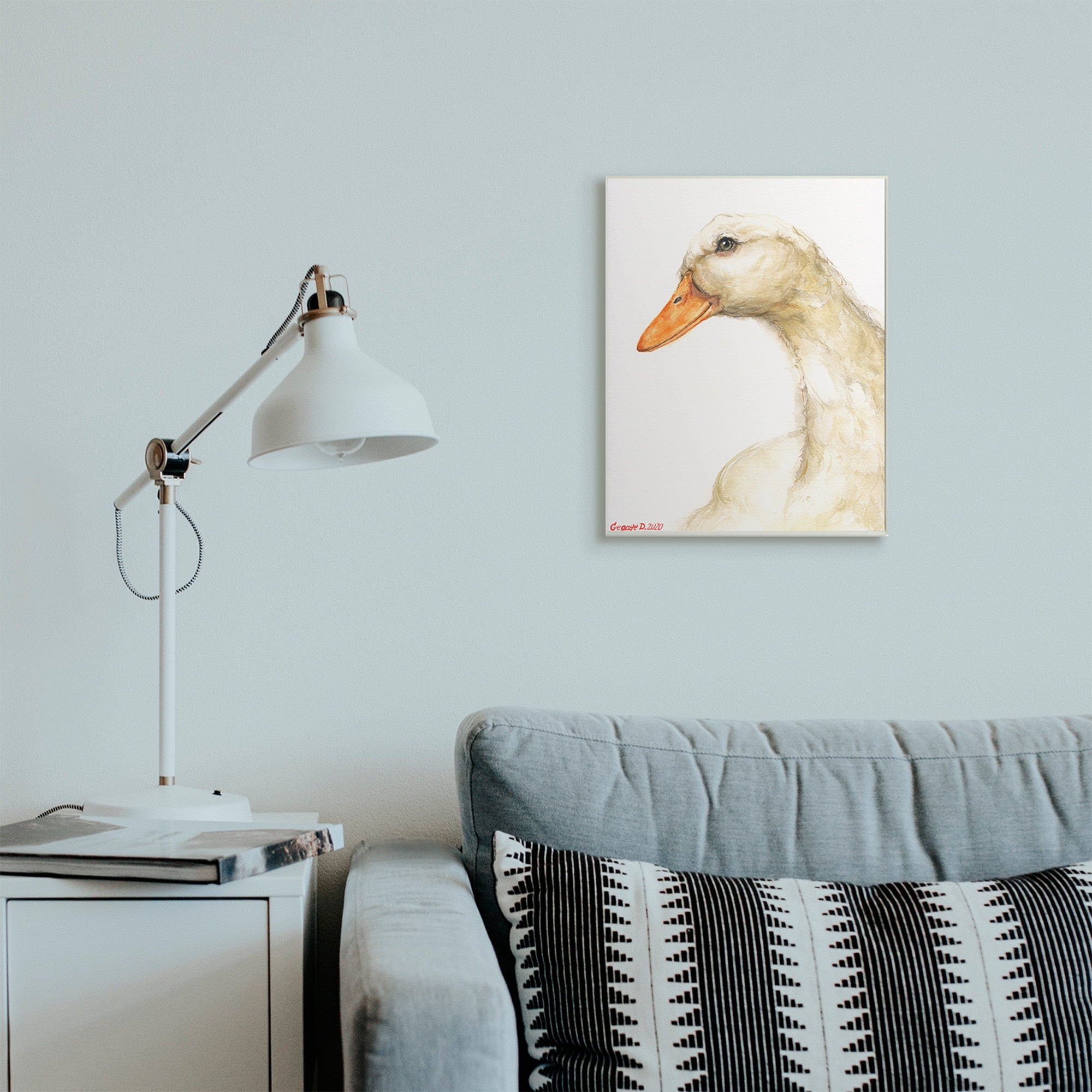 Stupell Industries Country Goose Portrait Soft Feather Bird Wall Plaque, 13 x 19, Design by George Dyachenko