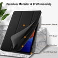 thumbnail image 3 of Finte case for Samsung Galaxy Tab S7 Plus 12.4'' 2020 SM-T970/T975/T976 model, Slimshell Lightweight Tri-Fold Stand Cover with S Pen Holder Auto Wake/Sleep, Black, 3 of 7
