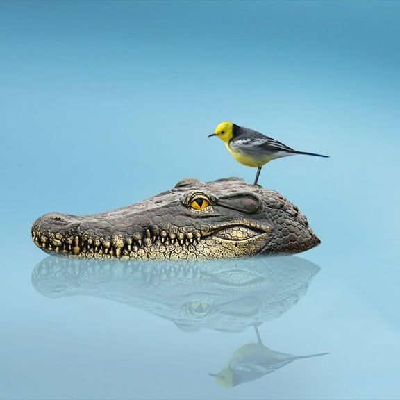 CxhicLuv Realistic Crocodile Head Floating Pond Ornament, Alligator Decoy for Yard & Pool, Animal Protector for Fish & Birds, Christmas Outdoor Decorations, Halloween Party Decor, Yard Decor