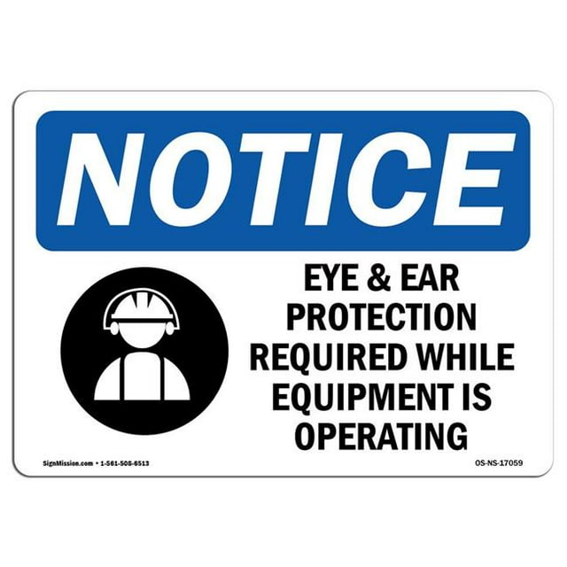 SignMission OS-NS-A-1218-L-17059 12 x 18 in. OSHA Notice Sign - PPE Multiple Sign