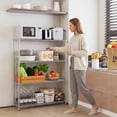 thumbnail image 4 of Ktaxon 4-Tier Metal Shelving Unit, Adjustable Shelf Organizer for Garage Kitchen, Storage Rack Capacity for 1100 lbs, 36"W x 14"D x 55"H, Silver Gray, 4 of 19