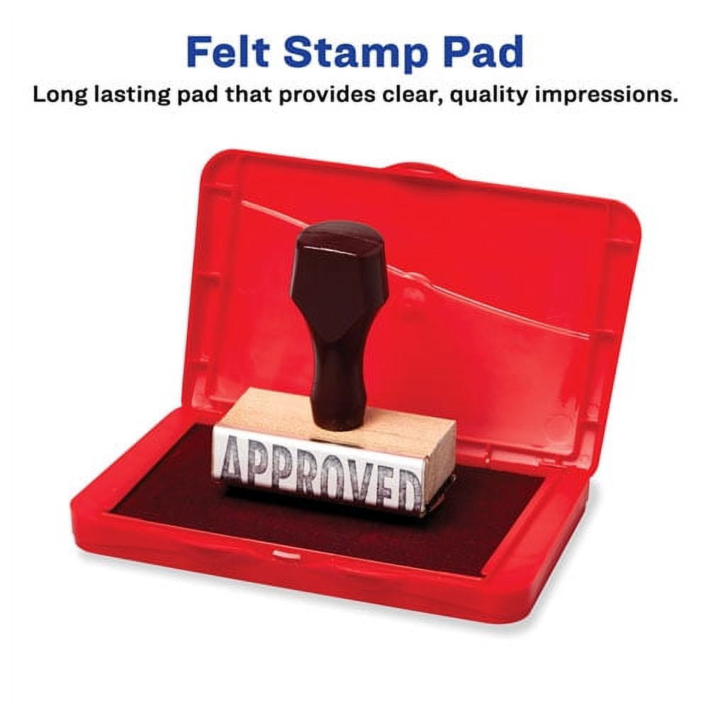 Pre-Inked Felt Stamp Pad, 4.25 X 2.75, Black | Bundle of 5